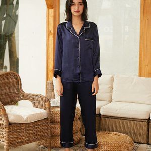 22MM Organic Silk Pajamas Button Down Pant Pet